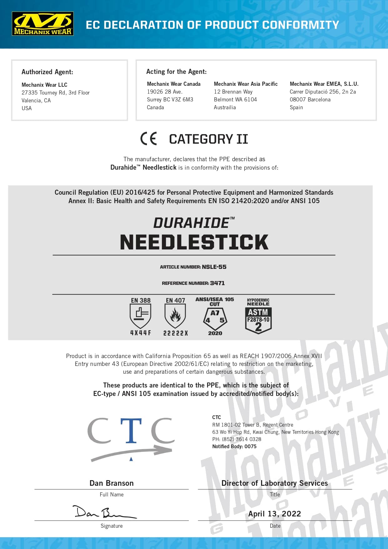 certifikát durahide needlestisk